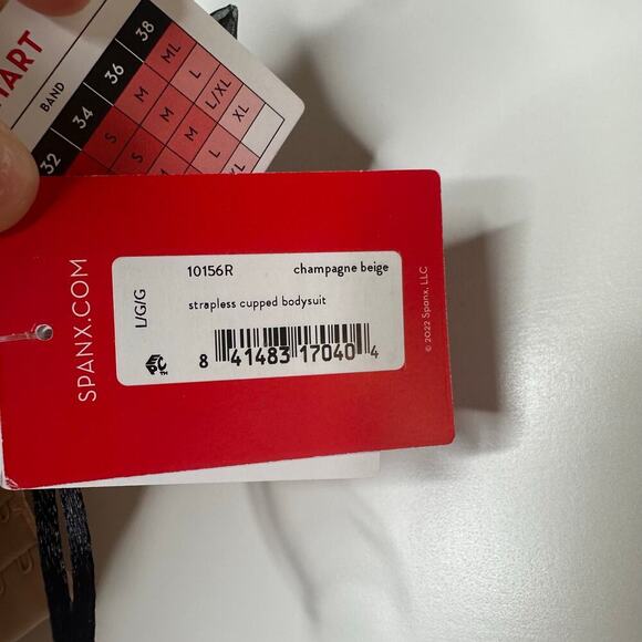 NWT Spanx Suit Your Fancy Strapless Cup Bodysuit Women's Beige Size Large - Picture 6 of 7